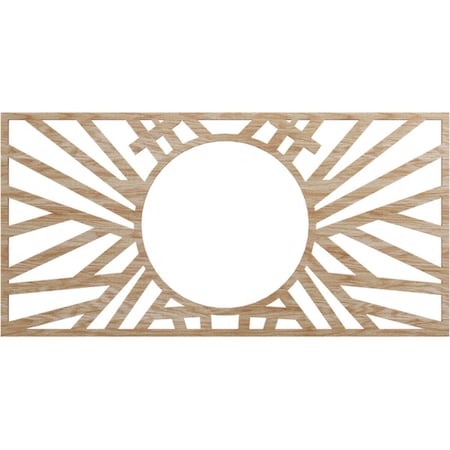 Ekena Millwork Hoover Wood Fretwork Pierced Ceiling Medallion, Red Oak, 22"W x 11"H x 8 1/8"ID x 1/4"T CMWP22X11X0250HORO